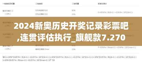2024新奥历史开奖记录彩票吧,连贯评估执行_旗舰款7.270