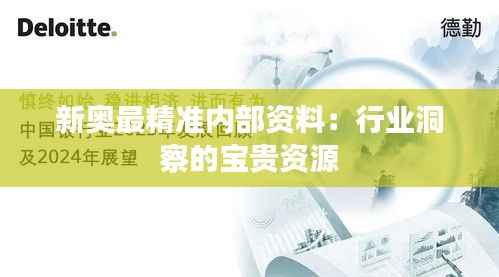新奥最精准内部资料:行业洞察的宝贵资源