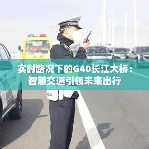 实时路况下的G40长江大桥：智慧交通引领未来出行
