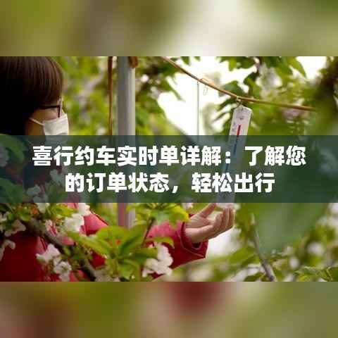 喜行约车实时单详解:了解您的订单状态,轻松出行