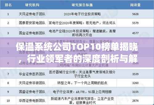 保温系统公司TOP10榜单揭晓，行业领军者的深度剖析与解析