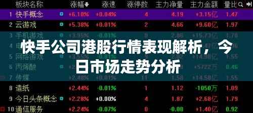 快手公司港股行情表现解析，今日市场走势分析