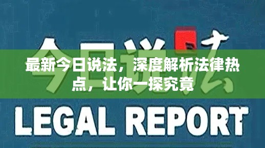 最新今日说法，深度解析法律热点，让你一探究竟